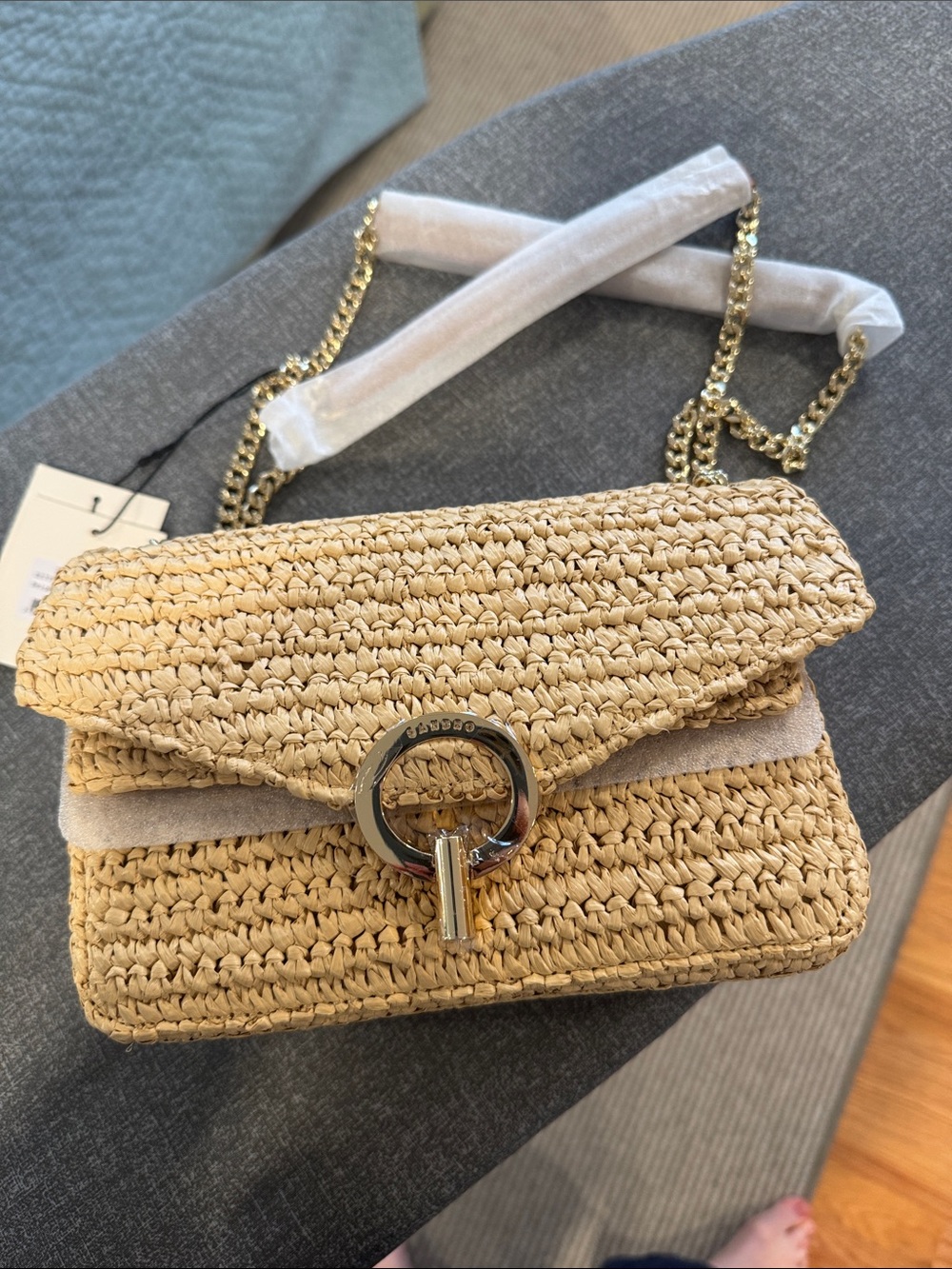 Yza Raffia Paille Handbag NWT